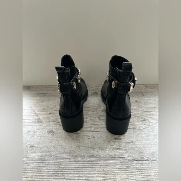 Women’s Ankle Boots with Embellishments Black Size 5 (36) - Picture 4 of 6
